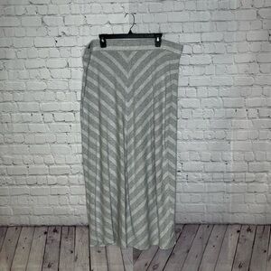 Sonoma Gray and White Striped Maxi Skirt Size 1X